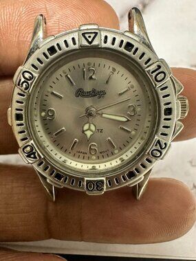 3/$30 Rawlings Watch Men Silver Tone 27MM Case Only No Band New Battery